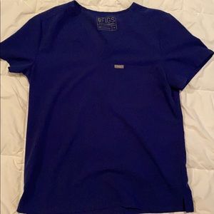 Figs Royal blue one pocket scrub top